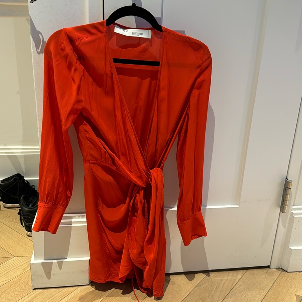 Iro red wrap dress